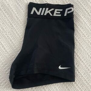 Nike Black Compression Shorts with White Logo